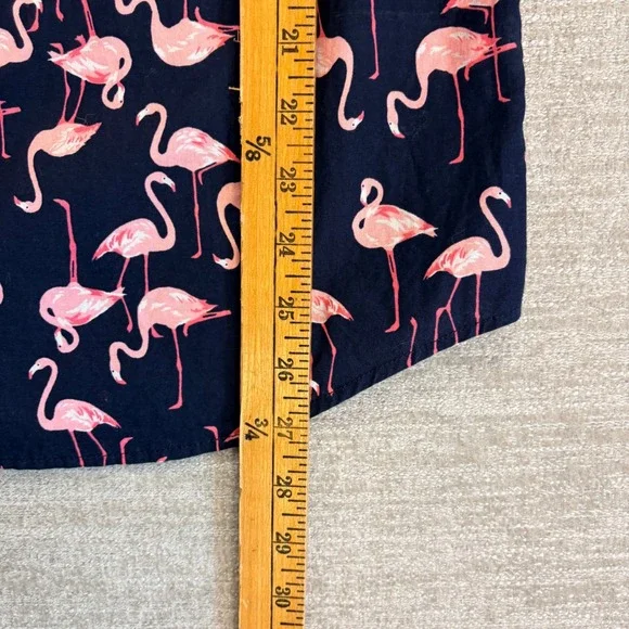 Old Navy Men All Over Print Flamingo Short Sleeve Perfect Fit Built Flex Shirt M - Picture 6 of 9